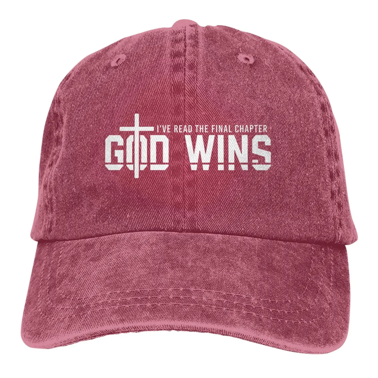 

Cool Hat I've Read The Final Chapter God Wins Adjustable Vintage Cowboy Baseball Caps Women Men Gift Dad Hats Red