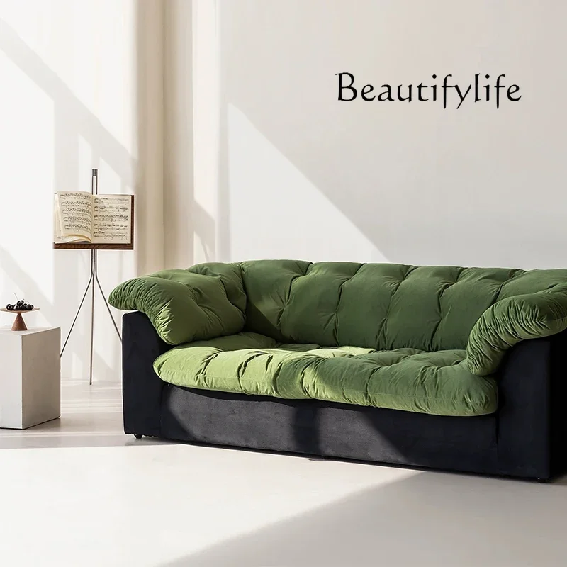 S الفرنسية شقة صغيرة غرفة المعيشة الحديثة بسيطة أريكة النسيج القابلة للإزالة وقابل للغسل أبيض وأسود أريكة مستقيمة كسول #4