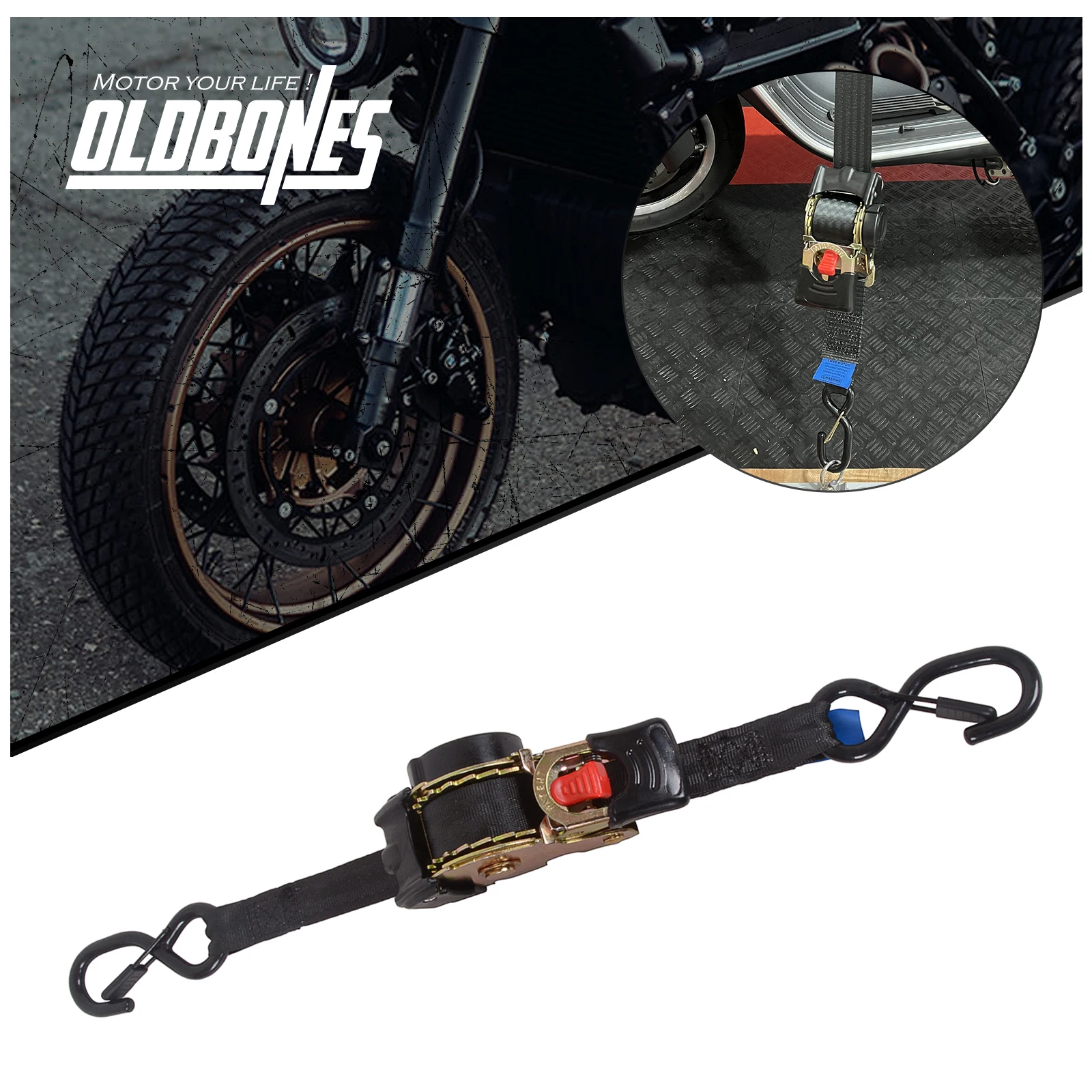 

1pc Customized S-hooks Tie Down Belts With Automatic Rollup Auto Retractable Easy To Carry Fixed Prevent Fall Ratchet Starp