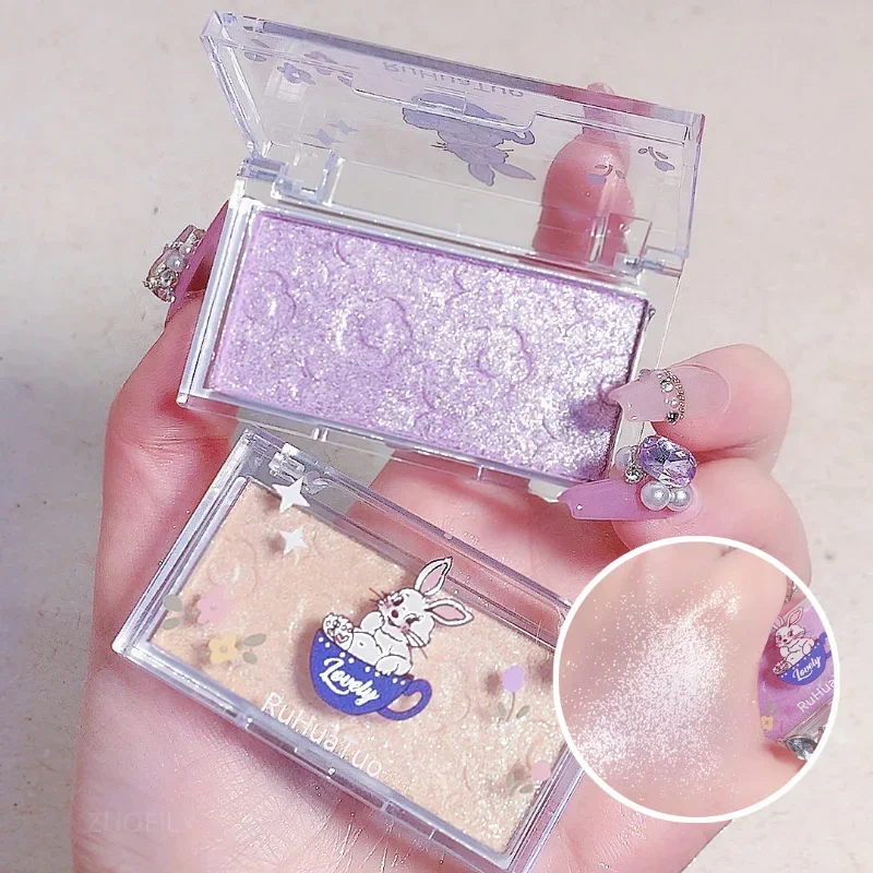 Paleta de sombras de ojos con brillo, maquillaje de diamante, polvo de resaltado, Gel de alto brillo nacarado, iluminador luminoso brillante, contorno