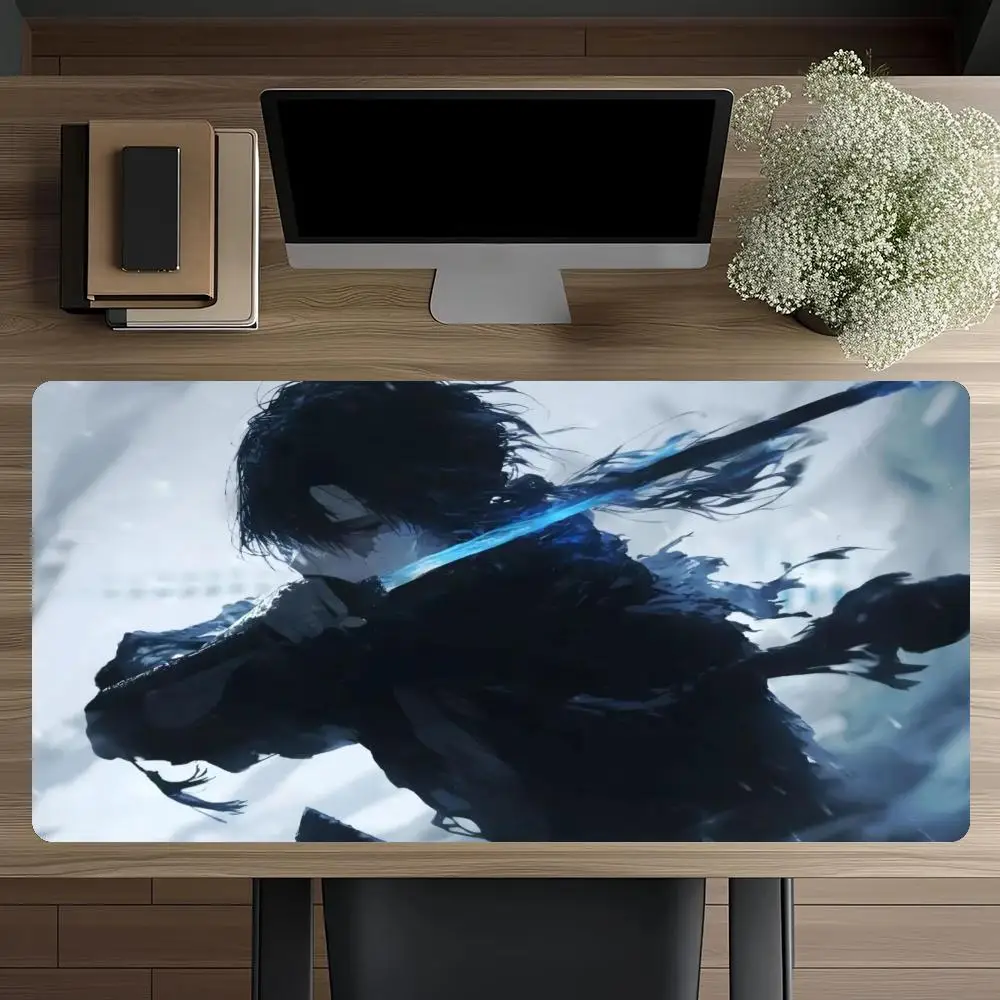 Tapete de mouse com estampa de espadachim vibrante, fundo de borracha antiderrapante, lavável, perfeito para trabalho, jogos e mesas de escritório