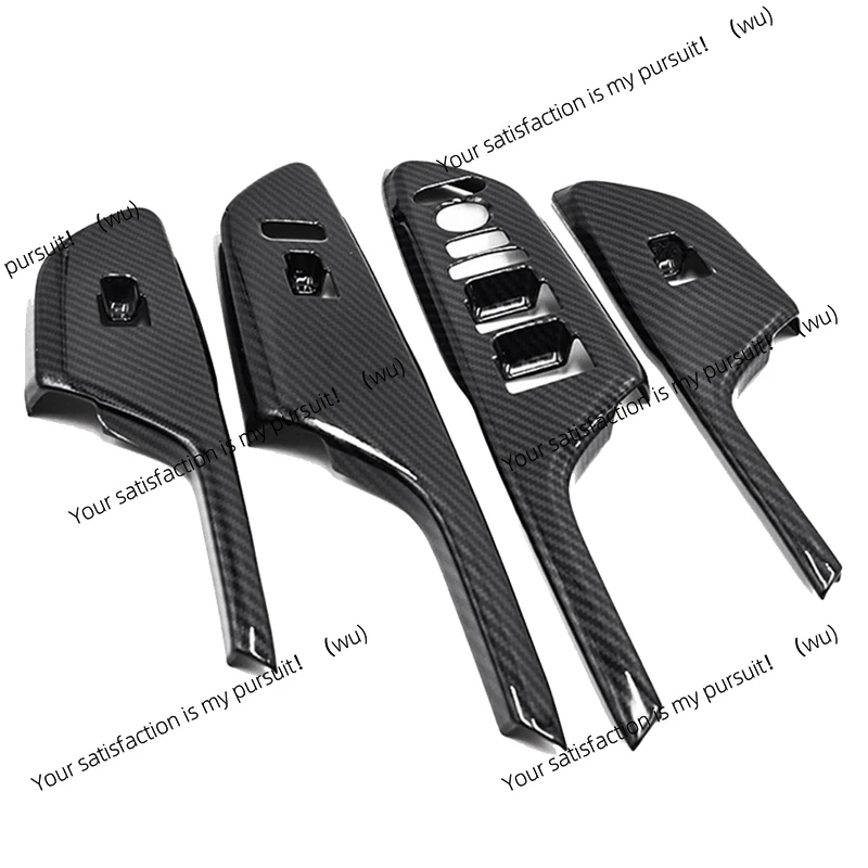 For Honda Civic Carbon Fiber Inner Door Armrest Glass Button Decorative Sticker, 2019 2020 Accessories