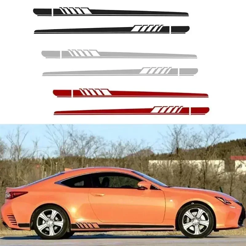 

2 шт./компл. Декоративные наклейки на боковые юбки автомобиля, виниловые наклейки для Mercedes Benz W205 W203 W204 C-класса, автомобильные аксессуары