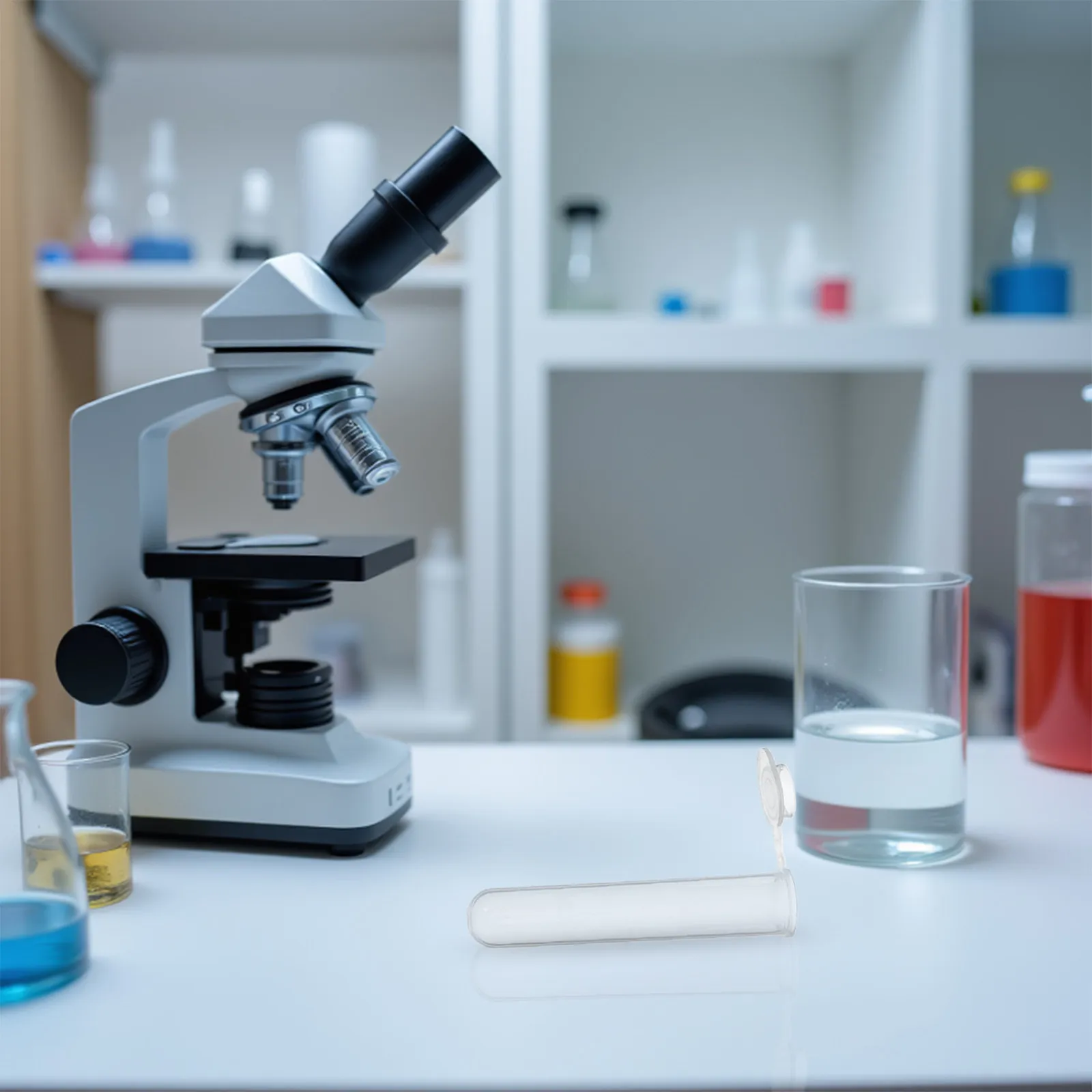 200Pcs Round Bottom Centrifuge Tubes Graduated Plastic Leak-Proof Sample Collection Vials Laboratory Research Clinical Liquid