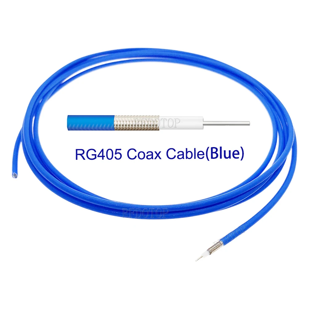 Blue/Red/Silver Semi-Flexible RG405 Cable High Frequency Test Cable 50ohm RF Coaxial Cable Pigtail Jumper 50CM-200M