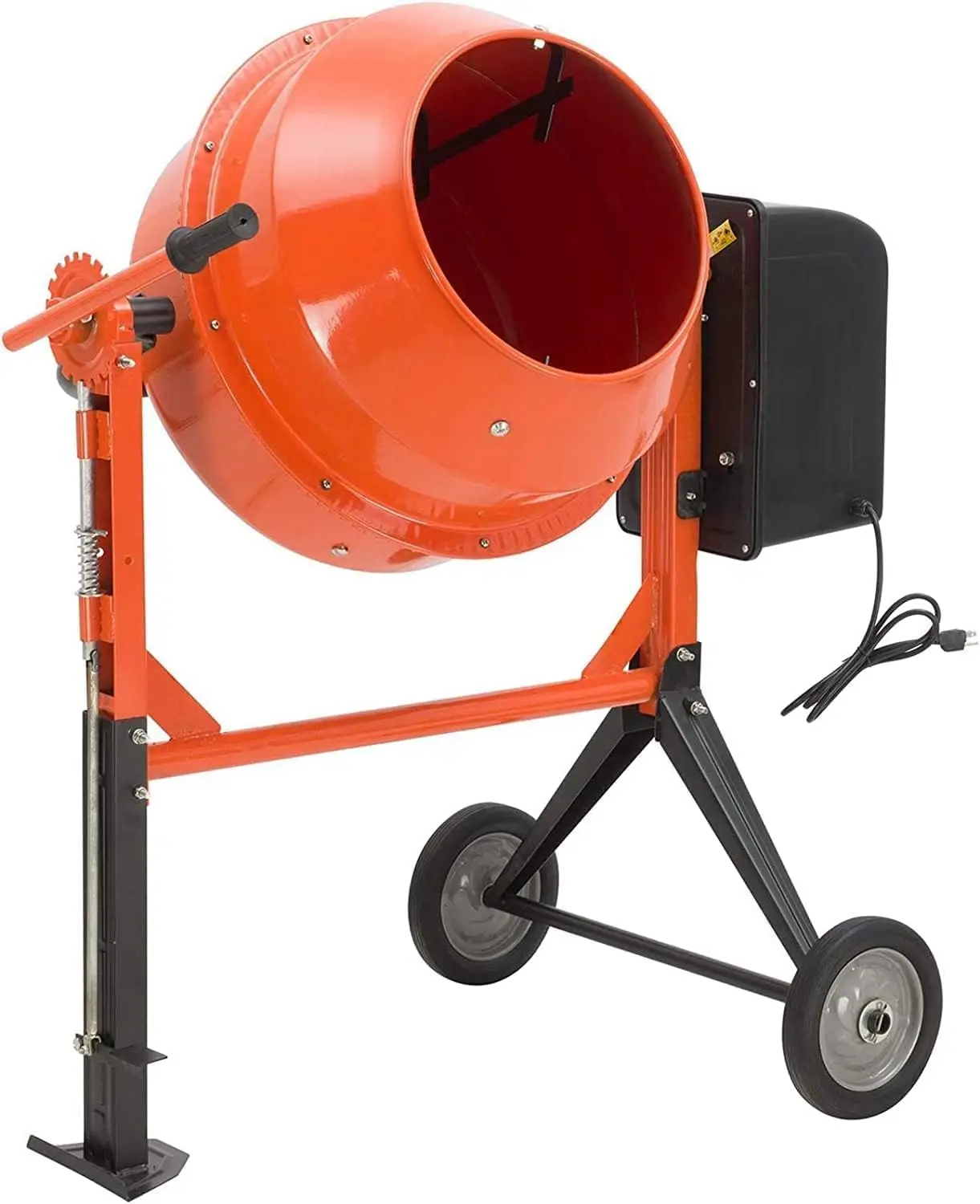 Electric Cement Mixer, 5.0 Cu Ft Portable Concrete Mixer, Mortar Mixing for Stucco/Seeds, Freestanding Cement Mixing Tools with