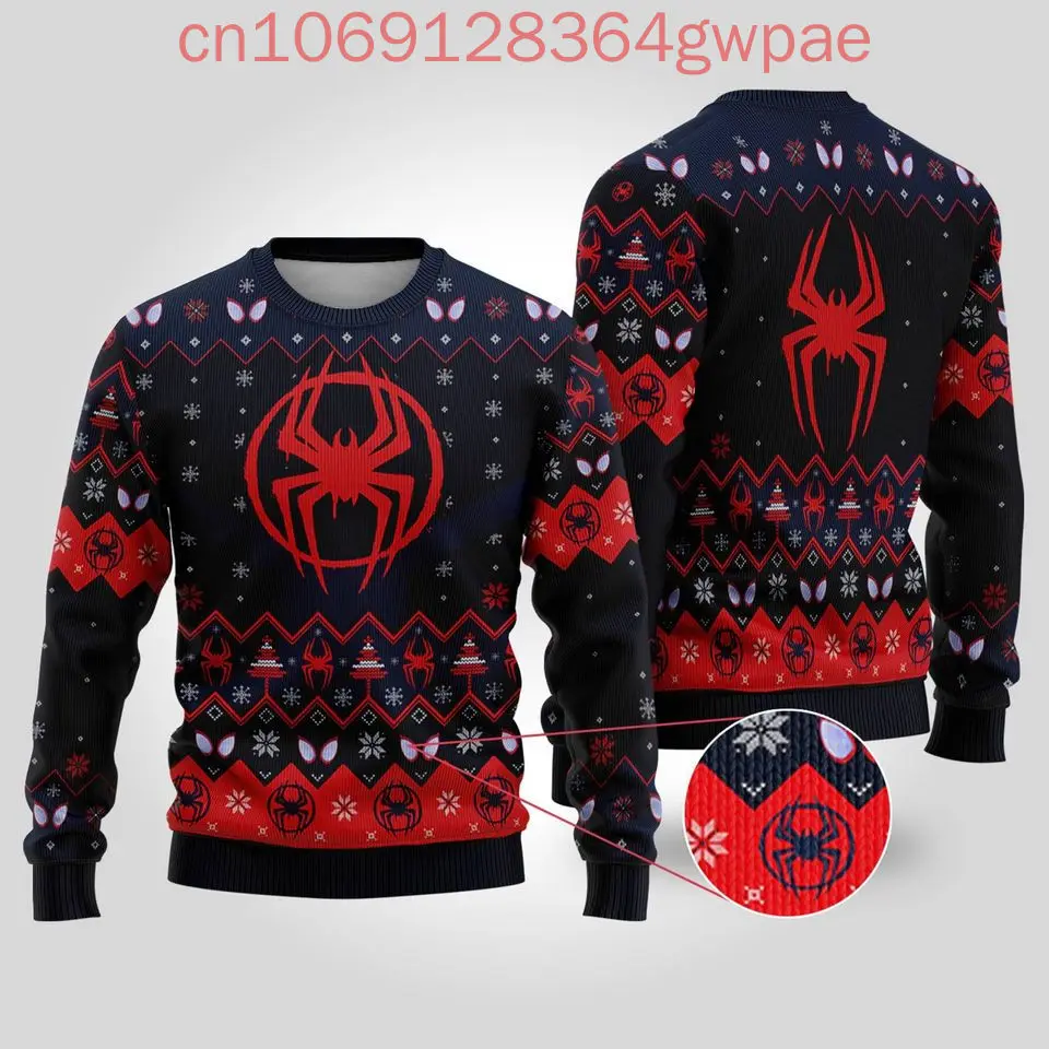 Disney Marvel Ugly 3D Sweaters Halloween Gift Christmas Gift Spider Man 3D Print Christmas Ugly Sweaters Fashion Casual Sweater