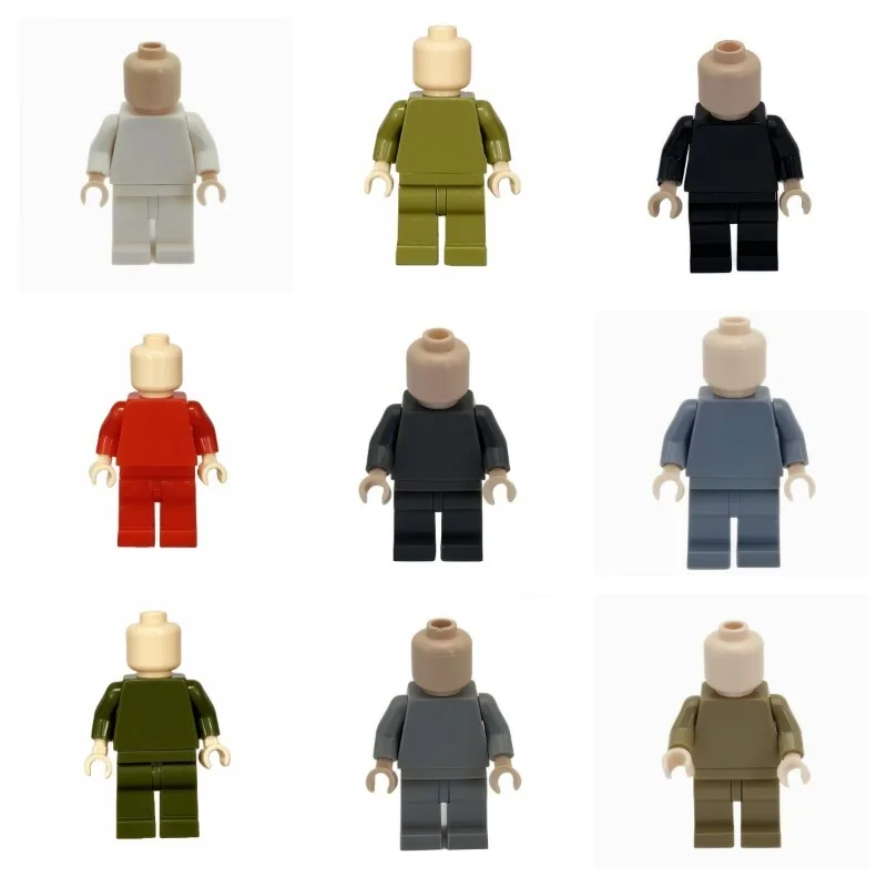 Building Block Figure Solid Color Body Multi-color Small Particles with Skin Color Arm and Head Parts for Kid DIY Building Block view 2