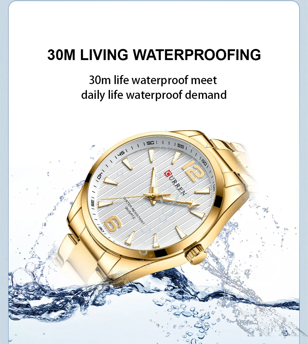 CURREN 8434 Modemarke Herrenuhr Wasserdicht Nachtlicht Elegante Business-Uhr mit Edelstahlarmband Geschenk für Männer Reloj Hombre – Detail 7