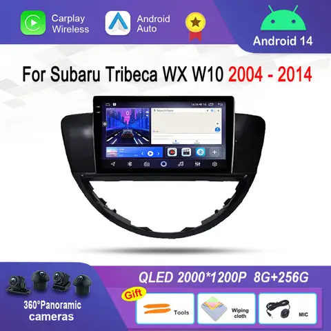 스바루 트라이베카 WX W10 2004 - 2014 차량용 라디오 멀티미디어 플레이어 안드로이드 14 GPS 네비게이션 4G DSP 스테레오 WiFi 자동 도구