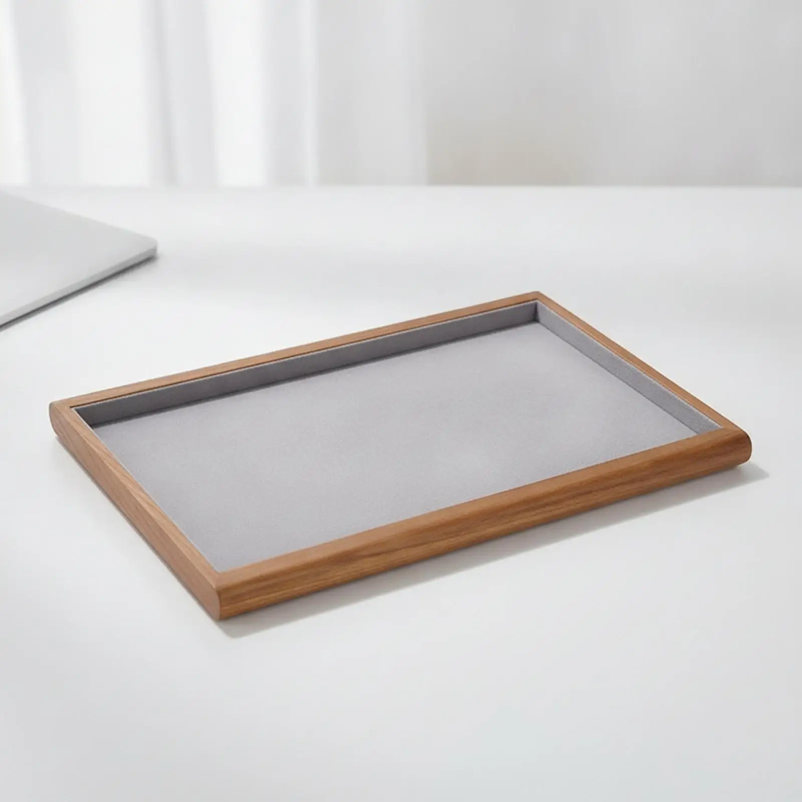 Wooden Jewelry Display Tray Lightweight Jewelry Display Tray with Lined Surface Sturdy for Counter Displays, Dressing Areas