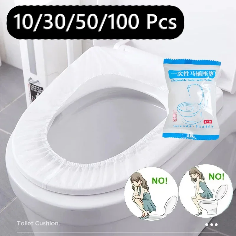 10/30/50/100 Pcs Travel Disposable Toilet Seat Covers Mat Waterproof Toilet Paper Pad Travel Camping Bathroom Accessories Set