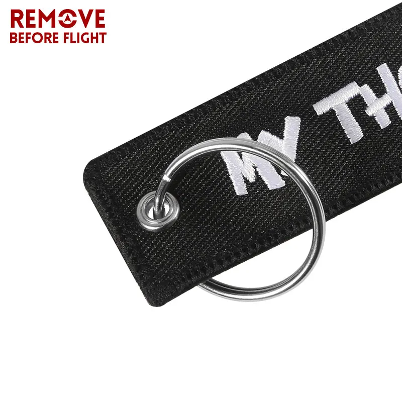 5PCS MY THERAPiST Embroidery Keychain Motorcycles Car Key Chain Men Women Aircrafe Travel Fashion Key Holder Keyrings