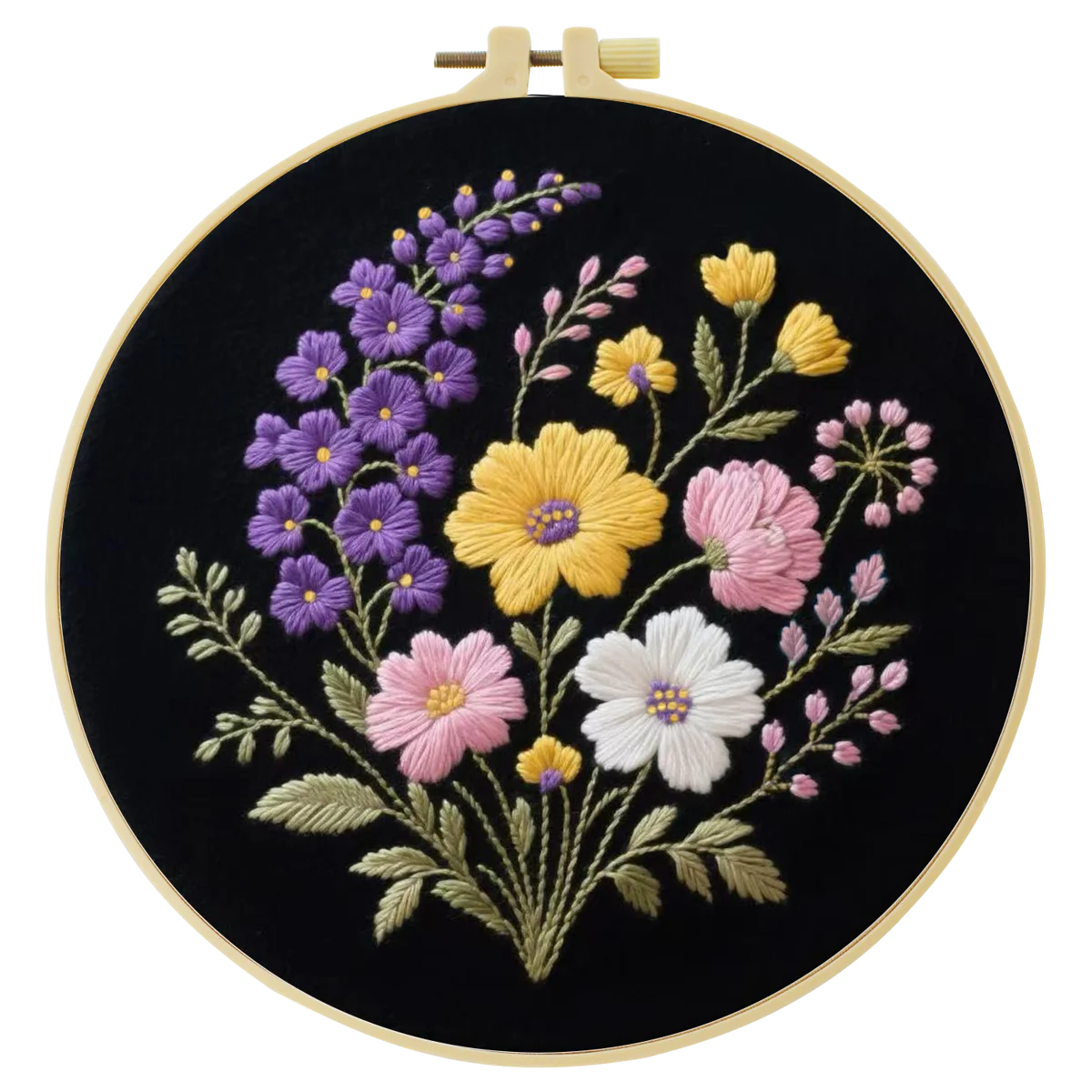 1 Stück 20X20CM/15X15CM 7,87/6,3 Zoll Stickerei-Starter-Kit DIY-Kit Heimdekoration, Schöne Blumen, Stickerei-Kit – Detail 3