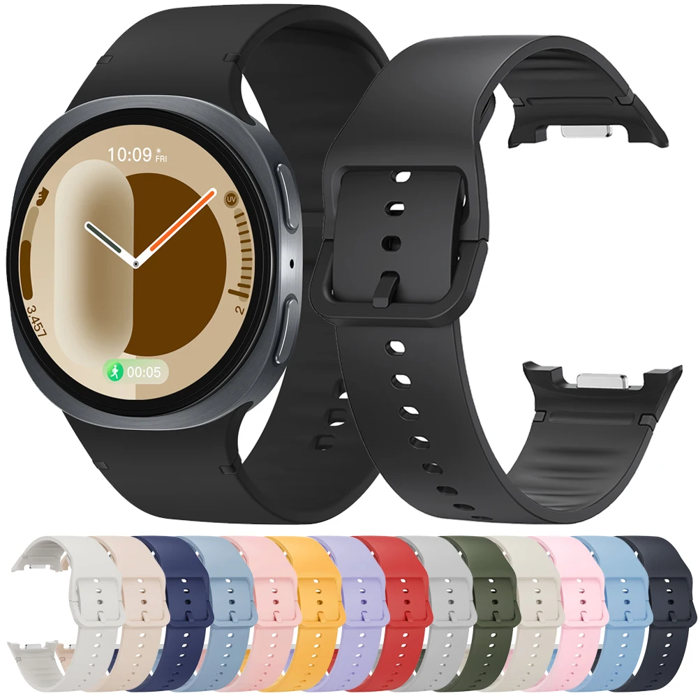 

Soft Sport Band for Samsung Galaxy Watch 8 44mm 40mm 8 Classic 46mm Wrist Replacement Belt Bracelet Correa Galaxy Watch 8 Straps