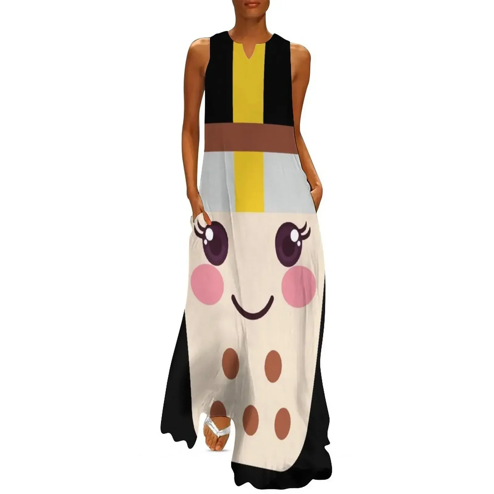 

Cute Boba Milk Tea Kawaii Bubble Tea Lover Long Dress dresses for women long dress women summer wedding guest dress 2025