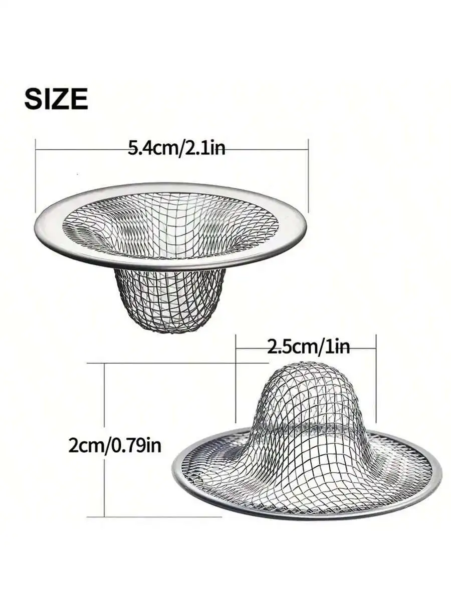 3-6pcs Stainless Steel Bathroom Sink Strainer - Hair Catcher And Drain Filter