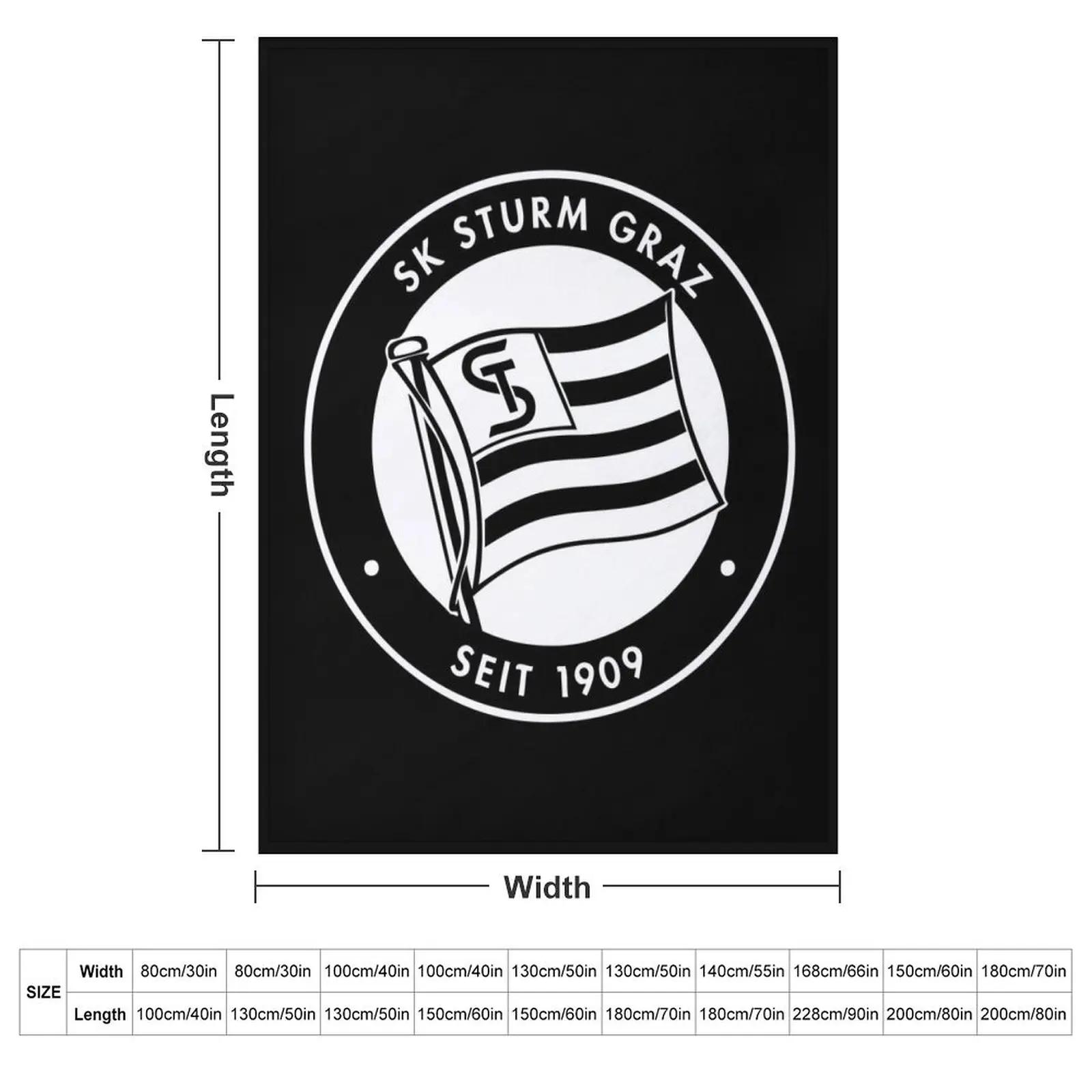 Sk Sturm Graz - Graz from Austria - Die Schwoazn, The Blackies - Sportklub Puntigamer Sturm Graz Throw Blanket