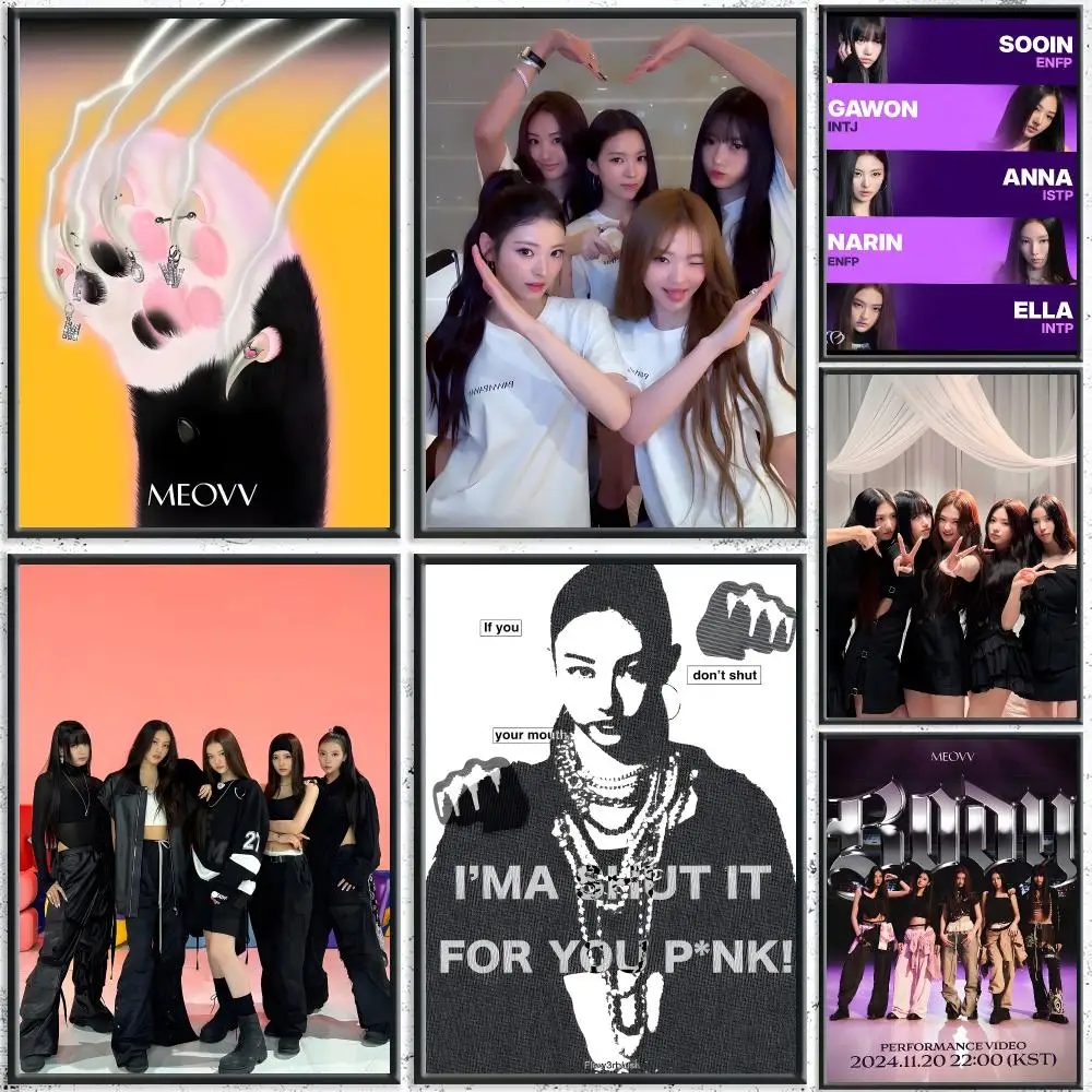 Trending K-Pop M-MEOVVS Poster HD Self-Adhesive No Residue After Removal Ideal for All Kinds of Wall Decor