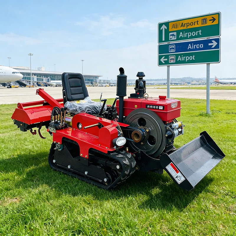 

Customized All Terrain Multifunctional Crawler Tractor Rotary Tiller Mini Cultivator With Implements