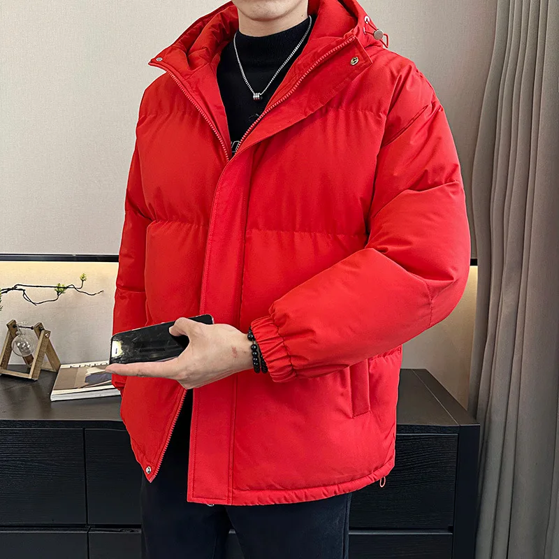 

Casual 2025 Autumn Winter Men's Cotton-Padded Jackets Outwear Solid Color Thick Warm Coats Outdoor Windproof Top Parkas Clothing