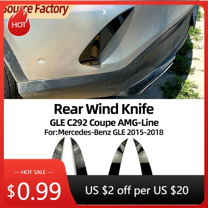 

Бамперы для Mercedes Benz GLE Coupe C292 2015-2018, модель заднего ветрового лопасти, объемный задний бампер, внешняя модификация наклейки автомобиля