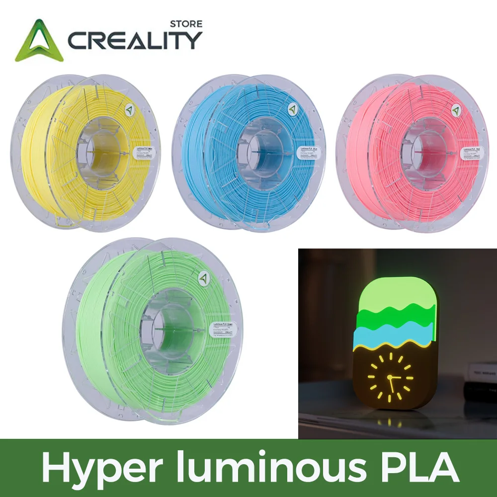 

Creality Hyper Luminous PLA Glow in The Dark 1.75mm Pla Filament Glow in The Dark 3d Printer Filament for K1 K1C K1 Max