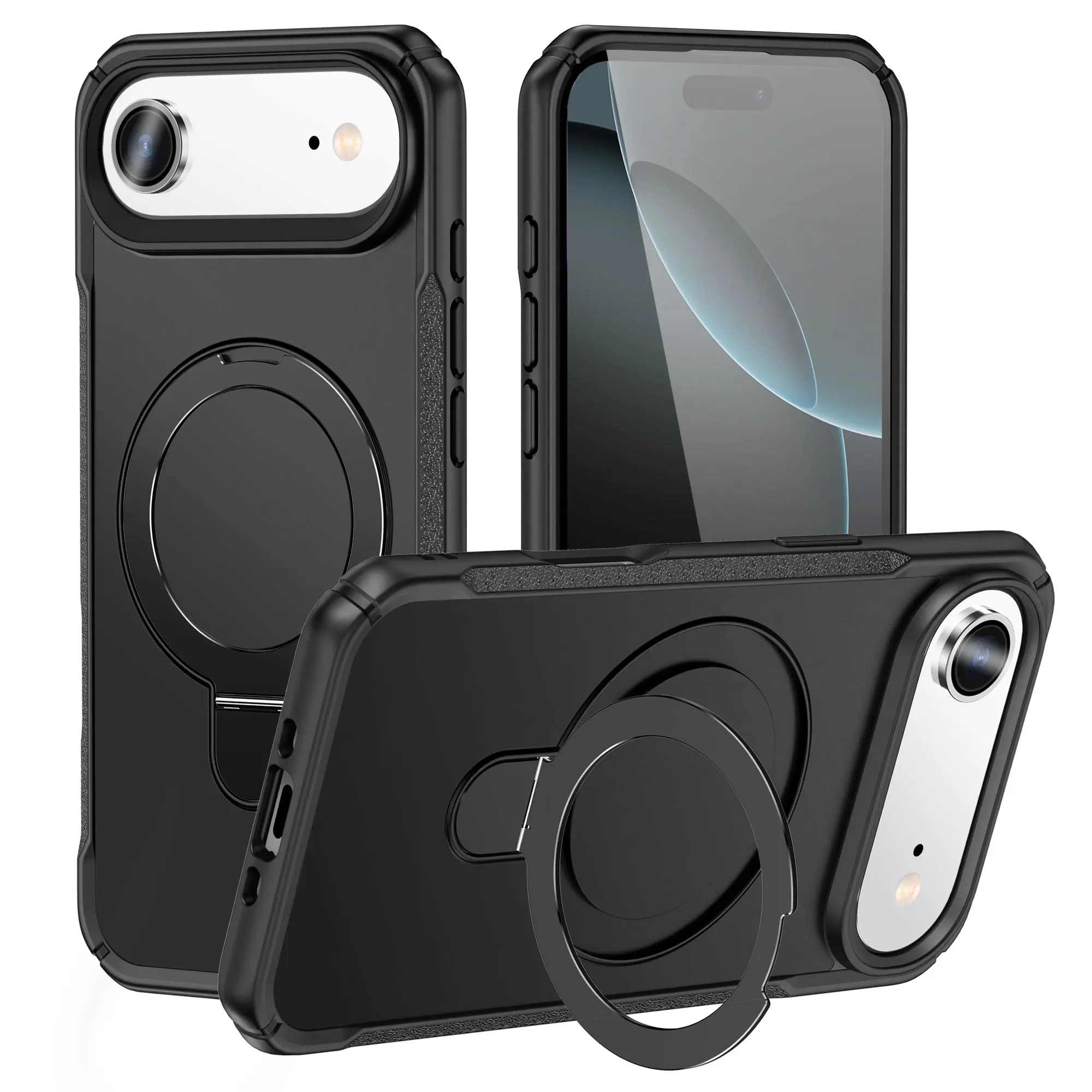 

Heavy Duty Cover Stand Function Case for Iphone 17 Air 16 15 Pro Max Iphone17 14 13 12 Pro Iphone16 Wireless Charging Covers