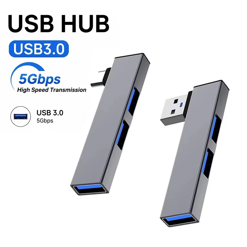 3 In 1 USB HUB Docking Station Portable USB 3.0/Type C 3.0 To 3 USB HUB Speed 5.0Gbps Multi Port Splitter For PC Laptop Computer