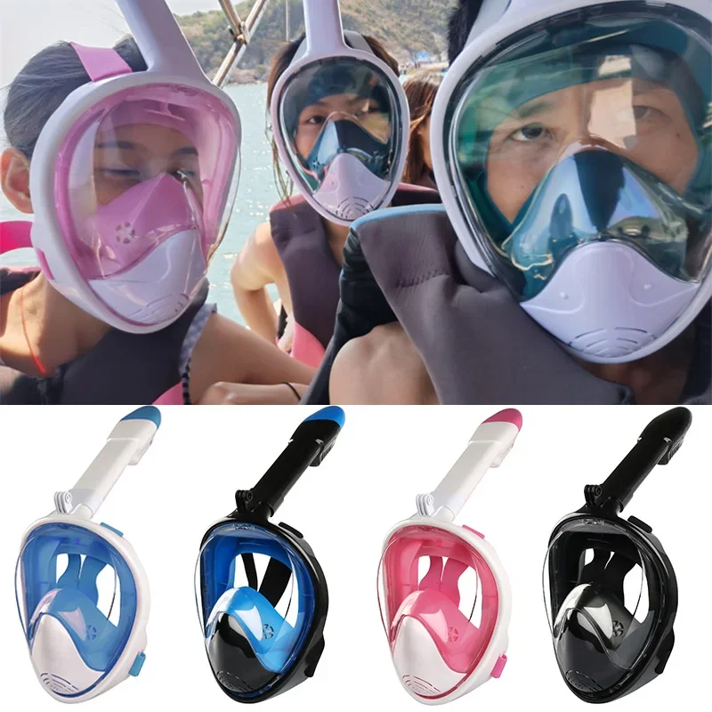 Underwater Scuba Anti Fog Full Face Diving Mask Snorkeling Respiratory Masks Safe Waterproof Swimming Equipment for Adult Kids