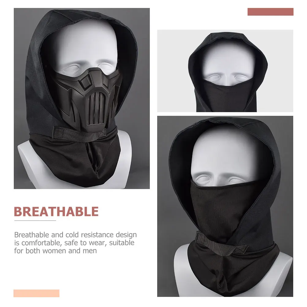 

Windproof Hood Face Bike Riding Gear Masks Neck Guard Warm Plaid Cloth Man Scarf