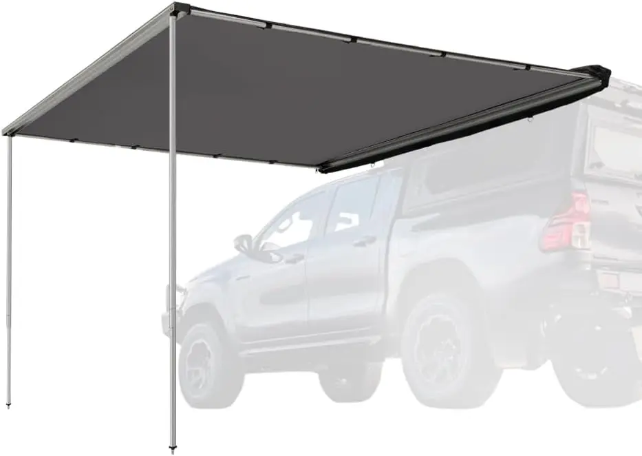 SanHima Vehicle Awning 6.6ft x 8.2ft - Roof Rack Pull Out Side Awning 54ft² Sun Shade UPF50+ Weatherproof for Camping Car SUV Tr