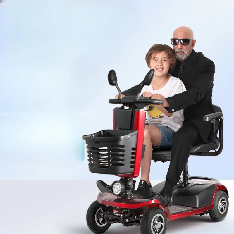 two person folding elderly electric scooter for picking up and dropping off children