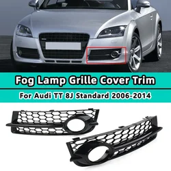 1 Pair Glossy Black Car Fog Lamp Grille For Audi TT 8J 2006-2014 Front Bumper Honeycomb Mesh Light Cover Exterior Accessories