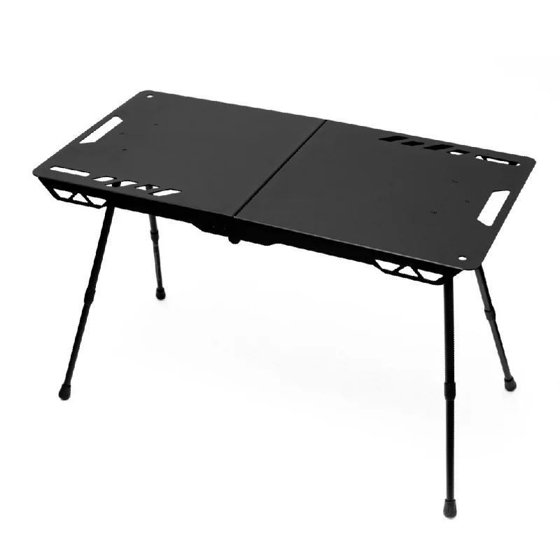 

Cross-Border Outdoor Portable Foldable Tactical Table Lightweight Aluminum Alloy Camping BBQ Table Panel Wood Style