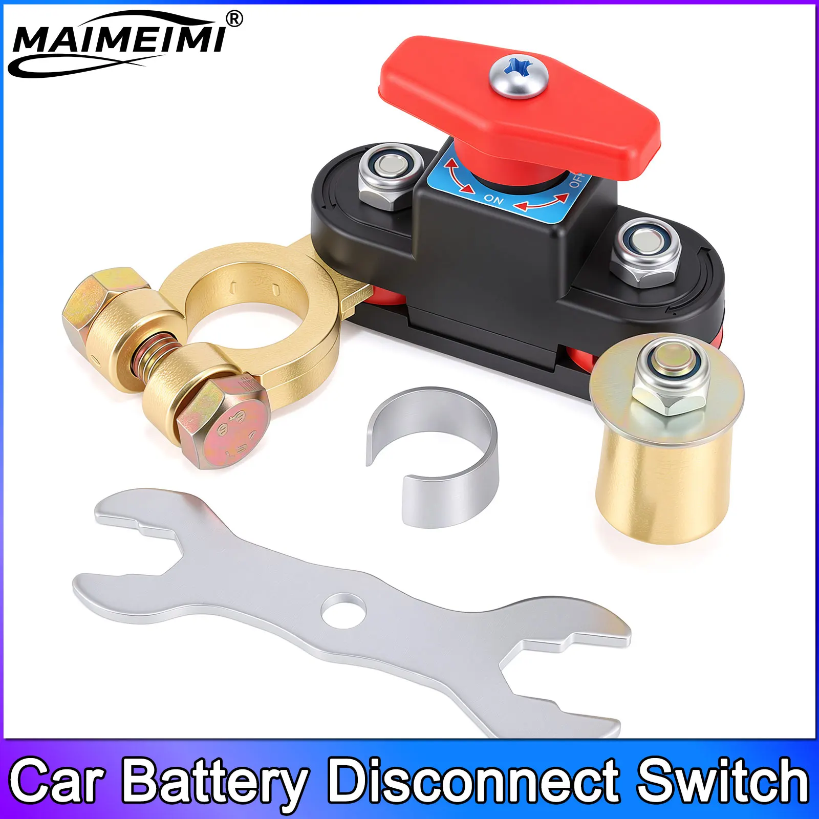 12–24V Car Battery Disconnect Switch, Pure Copper Power Cut-Off, Anti-Leakage Isolator RV Battery Disconnect Switch Easy Install
