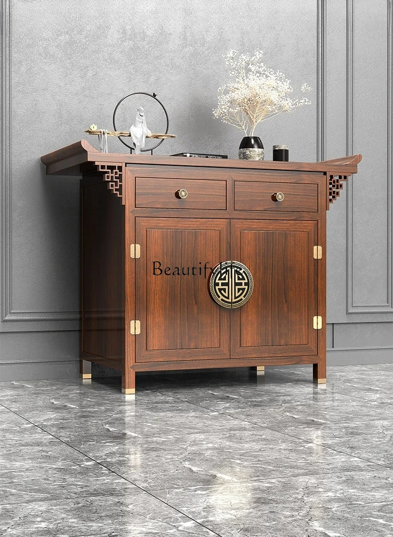 

New Chinese solid wood porch cabinet fingerprint password 105cm anti-theft all-steel large-capacity hidden safe box