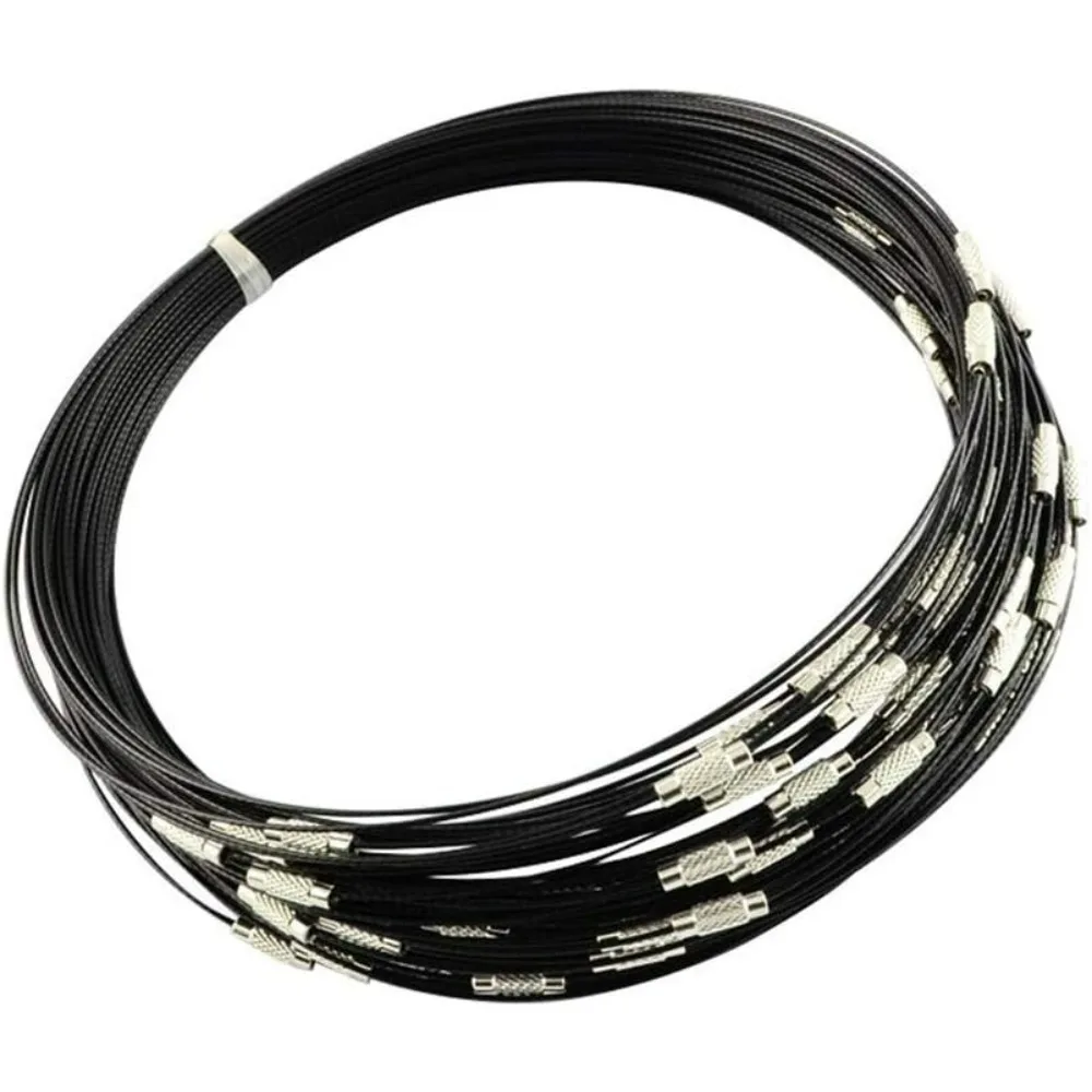 

100 Strands 14.5cm Steel Wire Necklace Cord Memory Jewelry Wire with Brass Screw Clasp Beading Wire Chains for DIY Jewelry