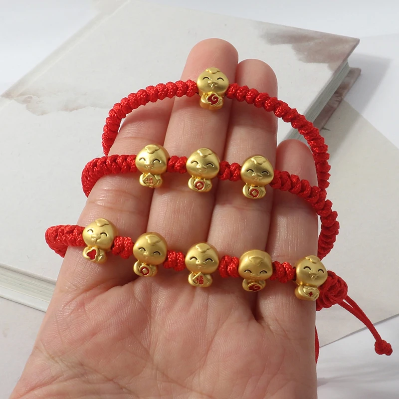 2025 Snake Year Lucky Red Rope Bracelet For Women Men Chinese Style Zodiac Snake Braided Hand Chain Fashion New Year Gifts