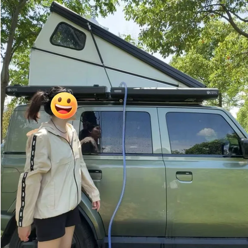 Luxury Aluminum Wedge Hard Shell Rooftop Tent Waterproof Pop up Car Roof Tent for SUV Camping