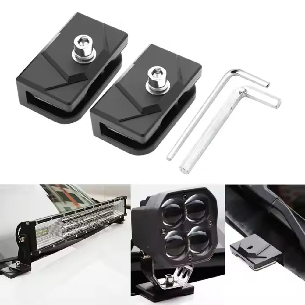 2PCS Headlight Holder Hood LED Work Light Bar Clamp Spotlight Stand Mounting Bracket For Off Road  Trucks SUVs Cars Tractors