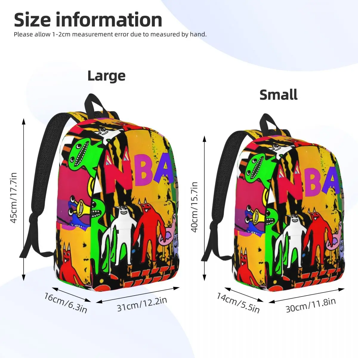 Garten Of Banban Characters Colorful para adolescentes, mochila escolar para estudiantes, mochila de lona ligera para escuela secundaria primaria