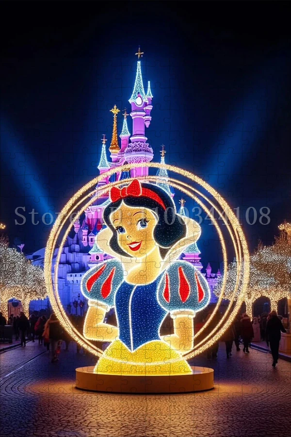 Disney Princess Puzzles for Children Gifts Gift Snow White Mermaid Cinderella Castle Cartoon Jigsaw Puzzles Stress Relief Toys