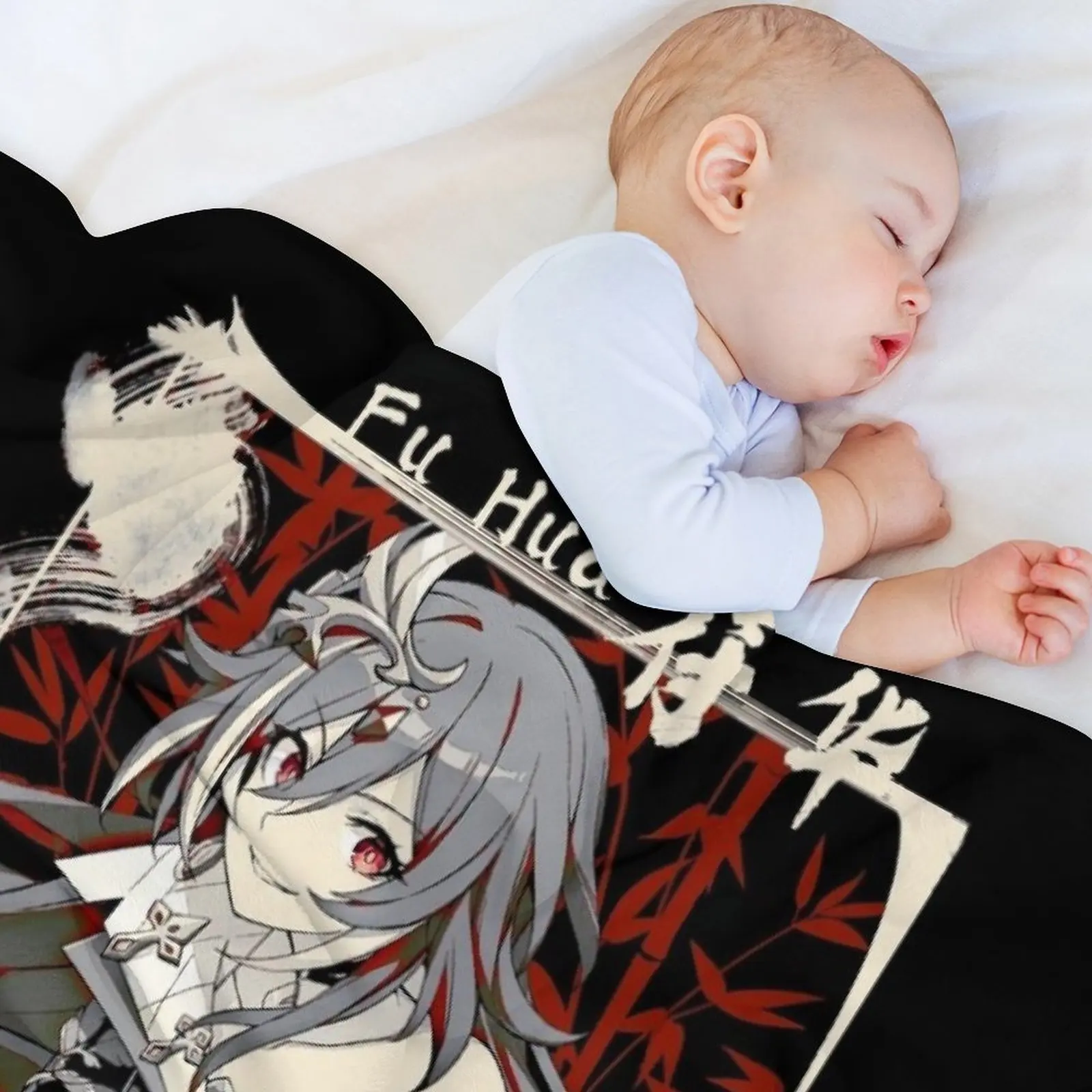 Red Bamboo Leaves Throw Blanket Kid'S cosplay anime for babies Summer Blankets