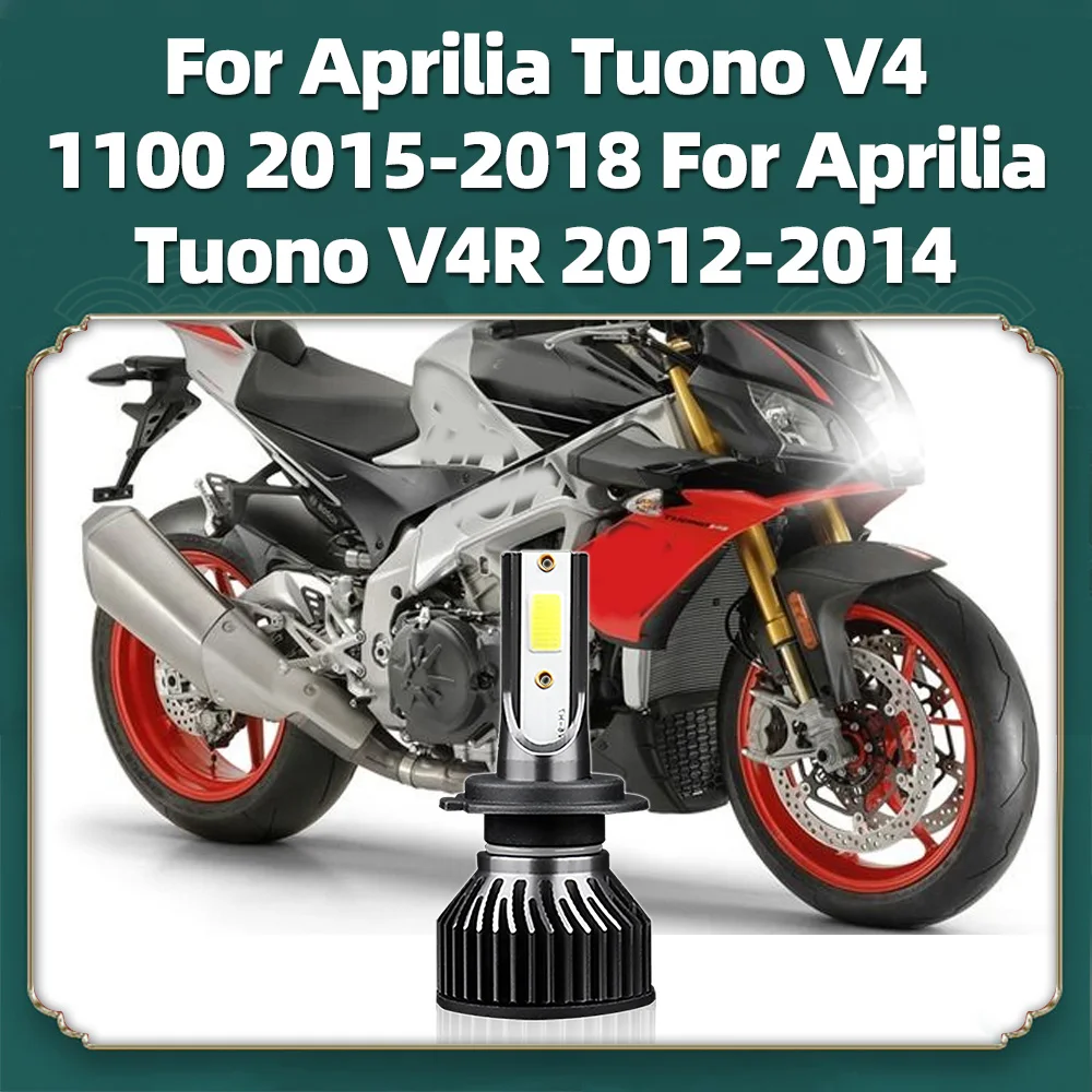 1x LED H7 10000LM Motorcycle Headlight For Aprilia Tuono V4 1100 2015-2018 / Tuono V4R 2012 2013 2014 Moto Bulb Super Bright 12V