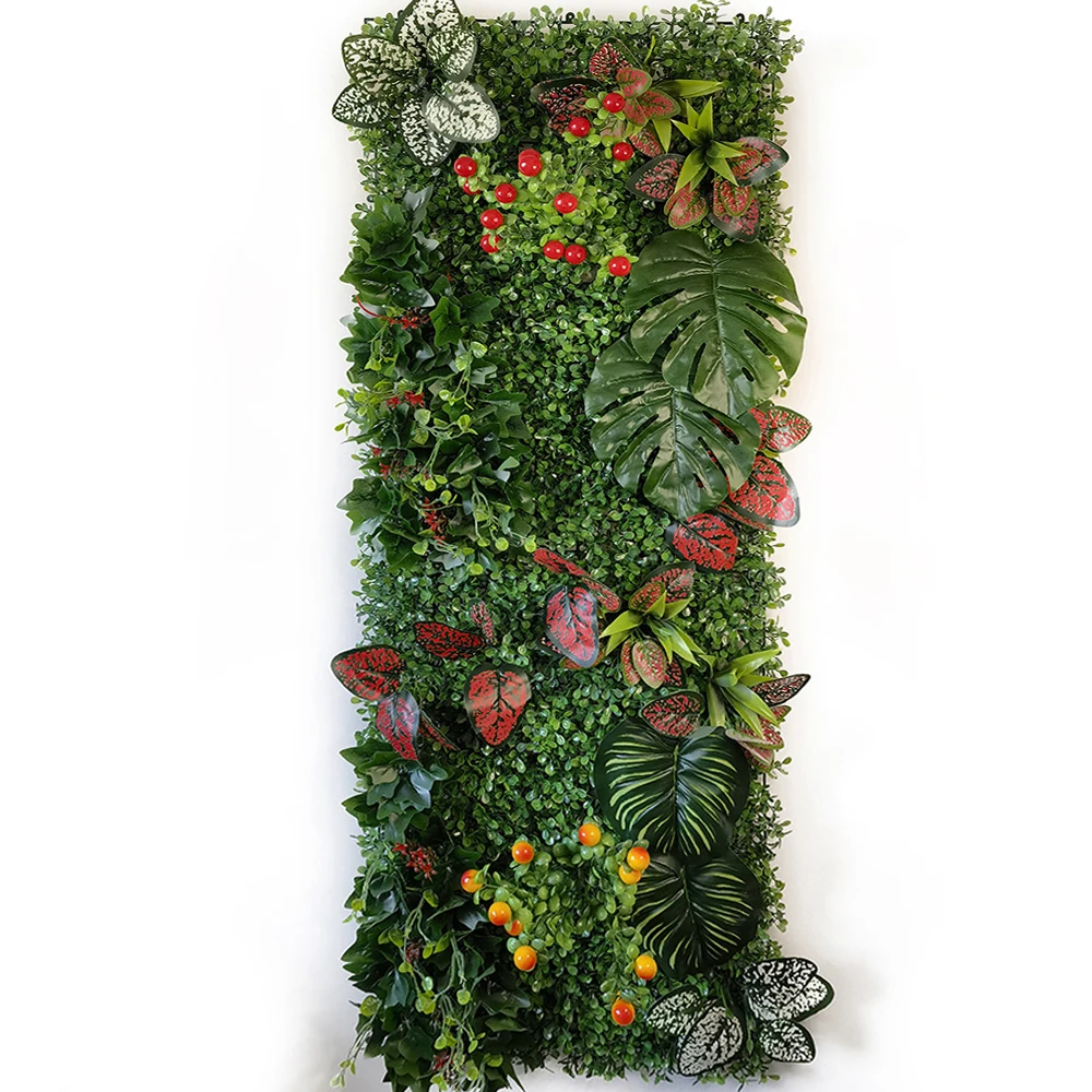 2024 NEW 40 * 120CM Artificial Plant Panel Lawn Simulation Lawn Green Leaf Grass Mesh Grille Wall Decoration