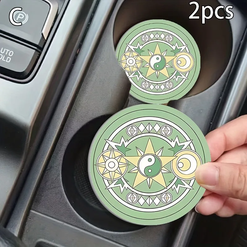 Circular Car Cup Coaster, Tea Cup Coffee Desktop Mat