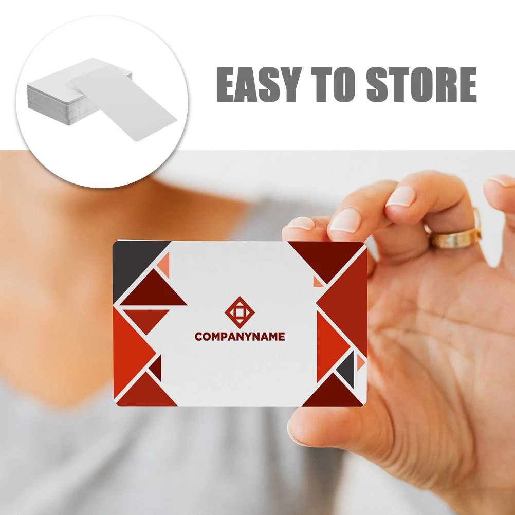 Blank Sublimation Metal Business Card, cartão grosso, impressão especial do logotipo, material de escritório personalizável