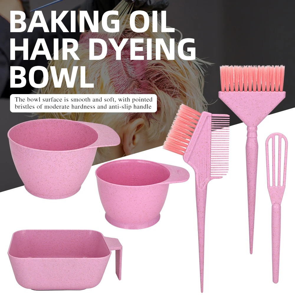 6 PCS Hair Dye Tools Set for Permanent Hair Color & Bleaching, Reusable Mixing Bowl Brush Kit, Salon & Home Hairdressing Tool