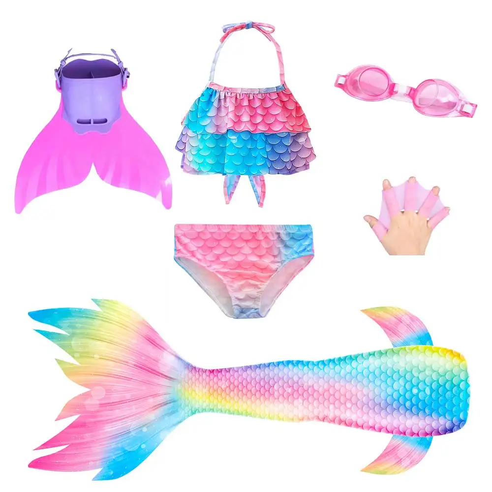 Princess The Mermaid Tail For Swimming Cosplay Costume Girls Bikini Mermaid Tail Swimsuit Beach Clothes